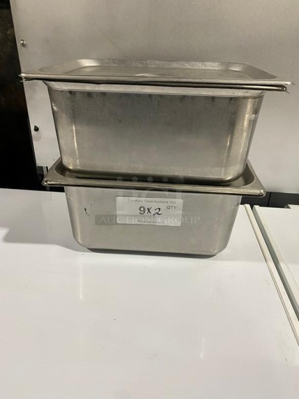 Commercial Stainless Steel Steam Table/Hotel Pans! With Lids! 2X Your Bid! - Image 1 of 6