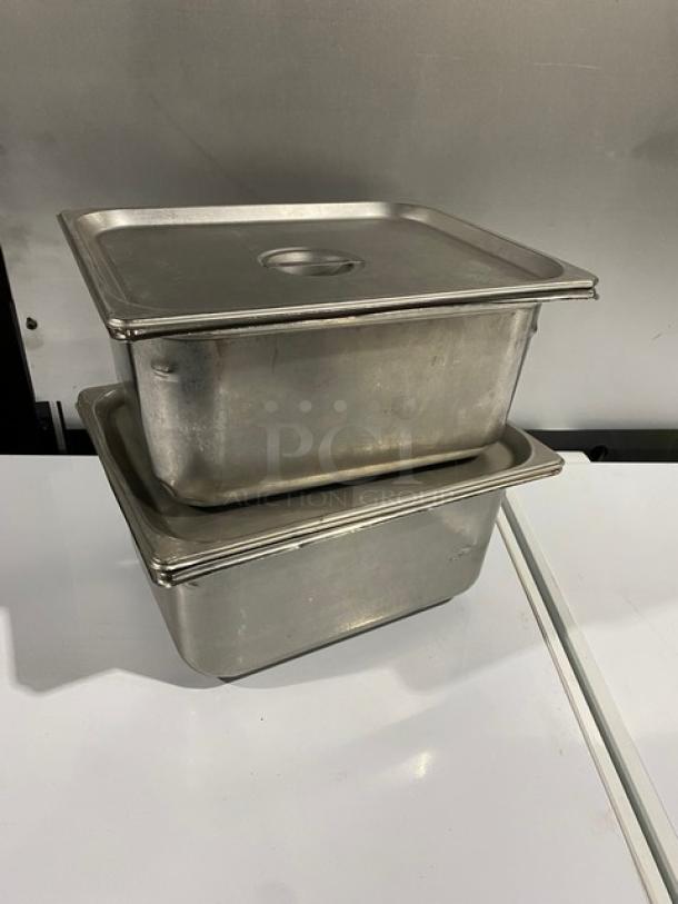Commercial Stainless Steel Steam Table/Hotel Pans! With Lids! 2X Your Bid! - Image 3 of 6