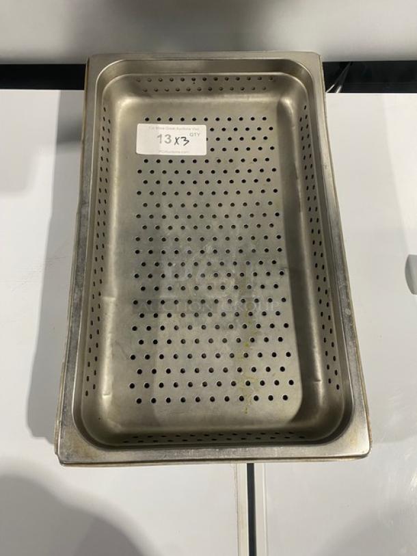 Commercial Stainless Steel Perforated Steam Table/Hotal Pans! 3X Your Bid! - Image 1 of 7