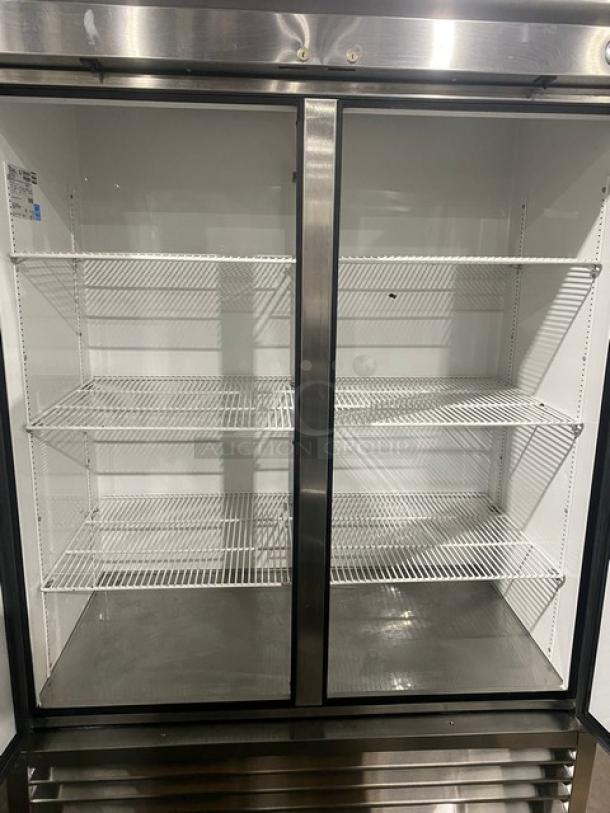 True Commercial Stainless Steel Solid 2 Door Reach In Refrigerator! Energy Star Certified! With Poly Coated Wire Racks! Model: T-49 SN: 7069291! 115V 1 Phase! On Casters! - Image 5 of 10