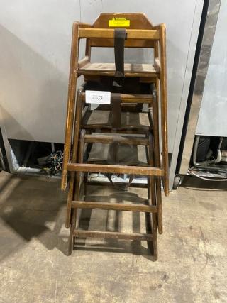 Commercial Wooden Stackable Highchairs! 3X Your Bid!