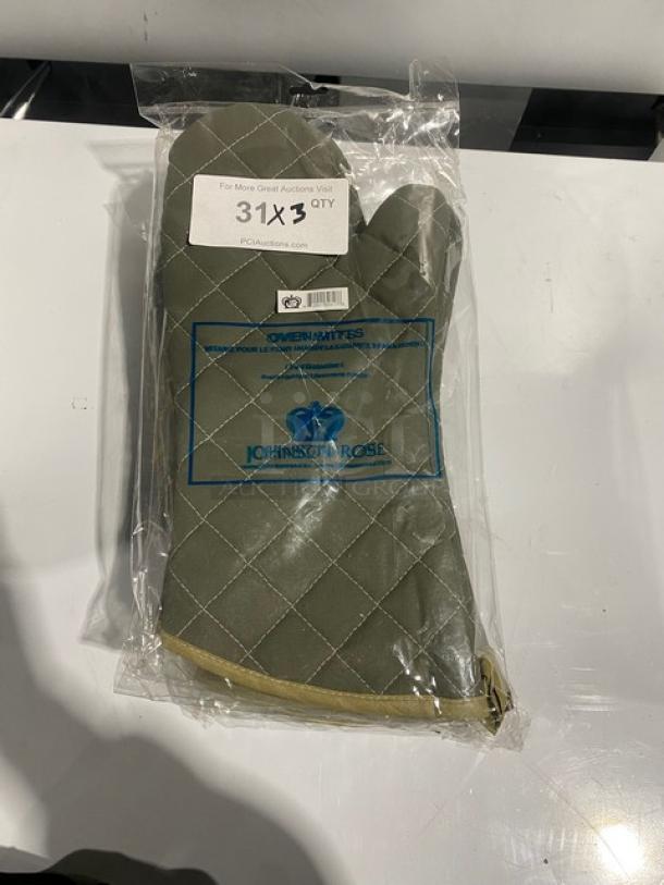 New! Johnson-Rose Commercial Fire Resistant Oven Mitts! 3X Your Bid! - Image 1 of 6