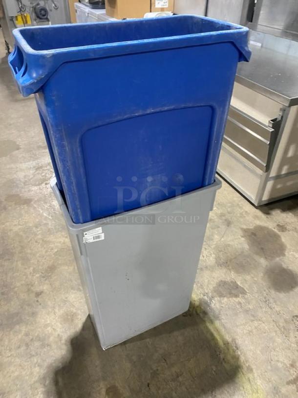 Mixed Commercial Rectangular Recycling/Trash Bins! 2X Your Bid! - Image 3 of 8