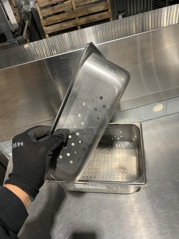 Commercial Stainless Steel Perforated Steam Table/Hotel Pans! 2X Your Bid! - Image 3 of 7