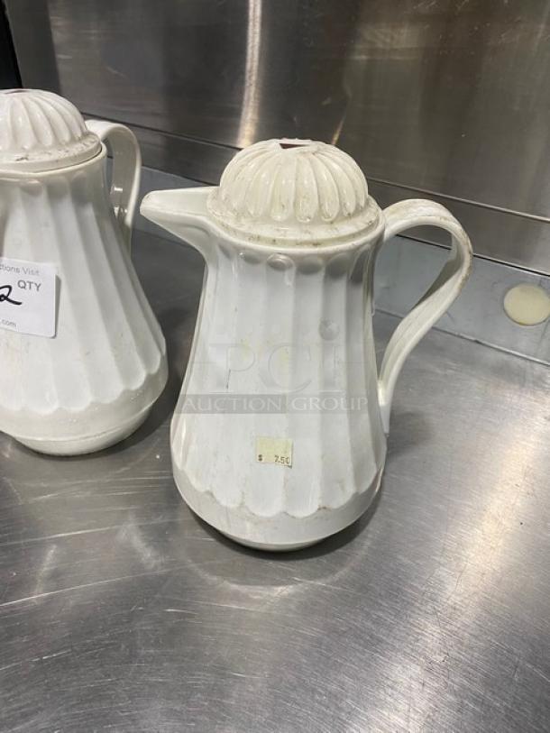 Commercial White Pitchers With Lids! 2X Your Bid! - Image 2 of 8