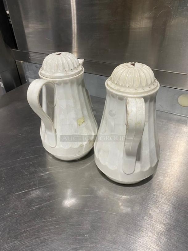 Commercial White Pitchers With Lids! 2X Your Bid! - Image 3 of 8