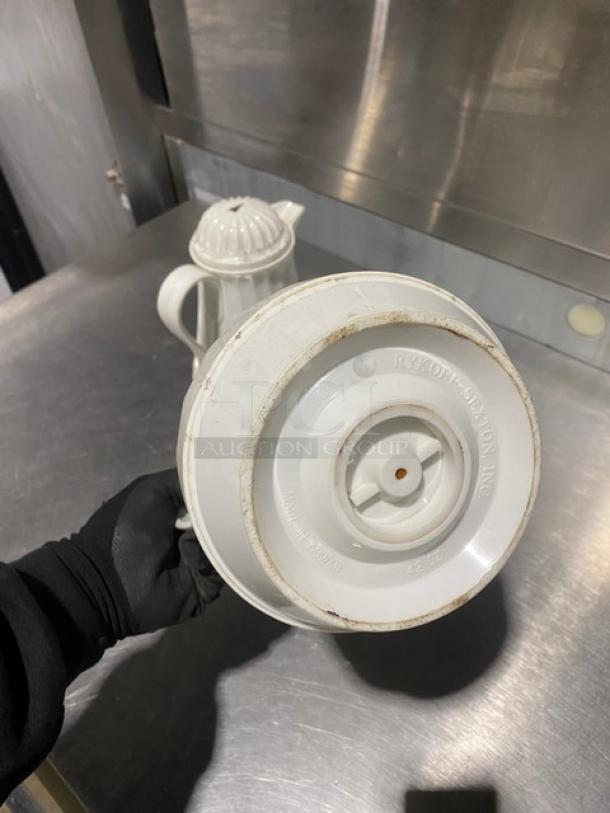 Commercial White Pitchers With Lids! 2X Your Bid! - Image 6 of 8