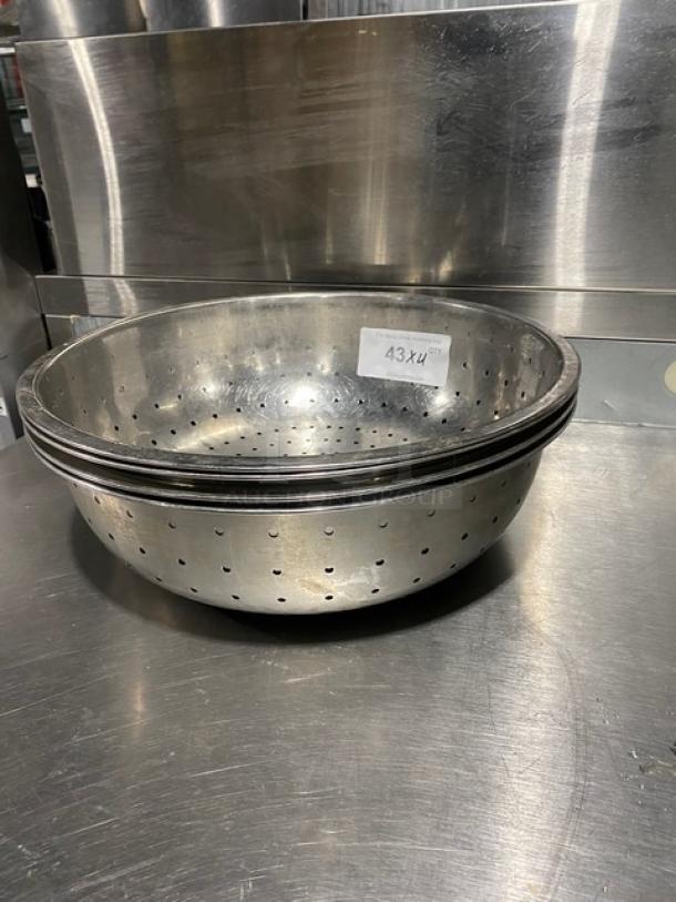 Commercial Perforated Stainless Steel Stainers! 4X Your Bid! - Image 2 of 7