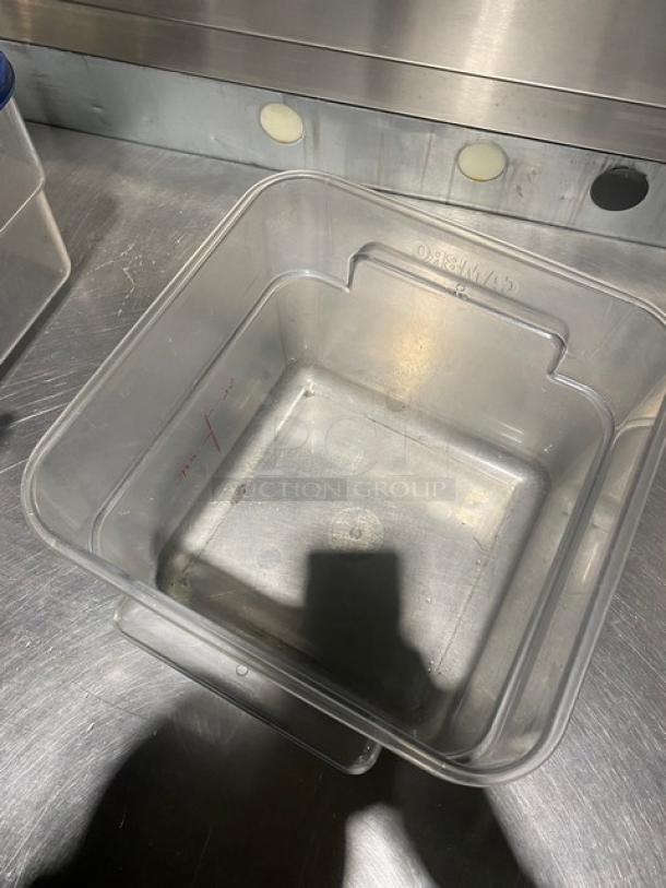 Cambro Commercial Clear Polycarbonate Food Pans! With Side Handles & Blue Lids! 3X Your Bid! - Image 4 of 9