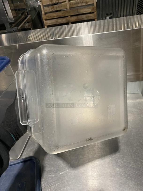 Cambro Commercial Clear Polycarbonate Food Pans! With Side Handles & Blue Lids! 3X Your Bid! - Image 6 of 9
