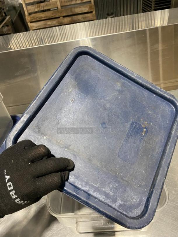 Cambro Commercial Clear Polycarbonate Food Pans! With Side Handles & Blue Lids! 3X Your Bid! - Image 9 of 9