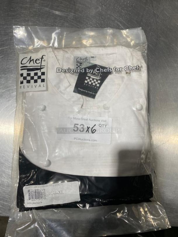 New! Chef Revival Commercial White Classic Jacket Chef Coats! Model: J023-XL! 6X Your Bid! - Image 1 of 5