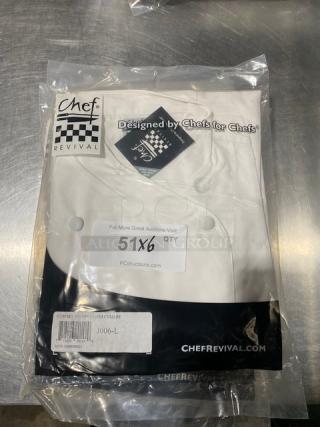 New! Chef Revival Commercial White Corporate Jacket Chef Coats! Model: J006-L!  6X Your Bid!