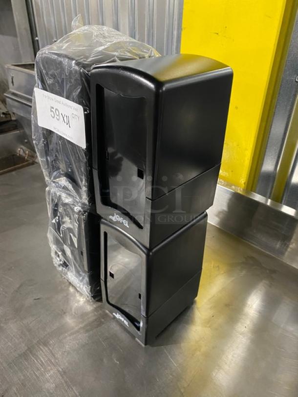 New! Jofel CFS Brands Commercial Black Rectangular Tabletop Napkin Dispensers! 4X Your Bid! - Image 2 of 5