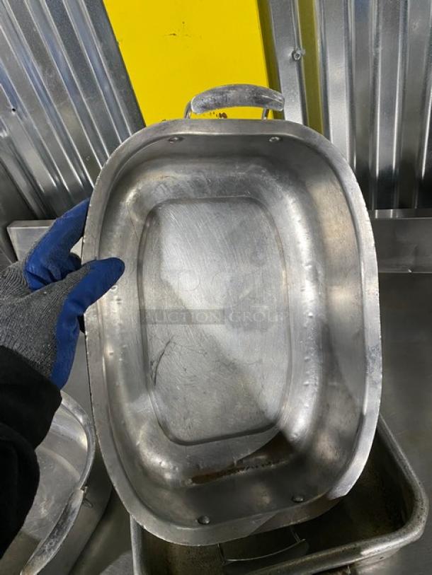 Mixed Commercial Stainless Steel & Aluminum Baking/Roasting Pans! With Handles! 3X Your Bid! - Image 5 of 11