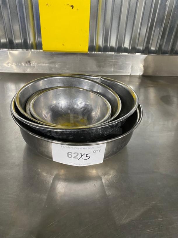 Mixed Commercial Stainless Steel Multi-Size Round Mixing Bowls! With Vollrath Commercial Stainless Steel Water Pan! 5X Your Bid! - Image 1 of 11