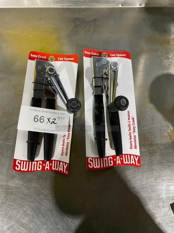 New! Swing-A-Way Commercial Stainless Steel Easy Crank Manual Can Openers! With Black Grip Handle! 2X Your Bid! - Image 1 of 6