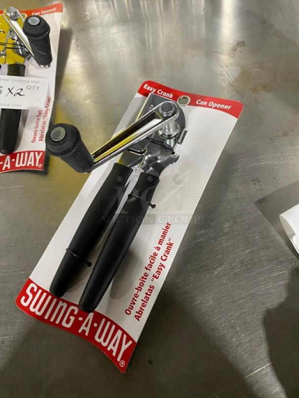 New! Swing-A-Way Commercial Stainless Steel Easy Crank Manual Can Openers! With Black Grip Handle! 2X Your Bid! - Image 2 of 6