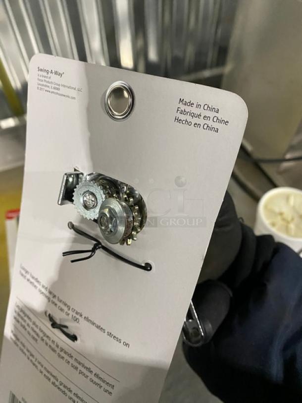 New! Swing-A-Way Commercial Stainless Steel Easy Crank Manual Can Openers! With Black Grip Handle! 2X Your Bid! - Image 3 of 6