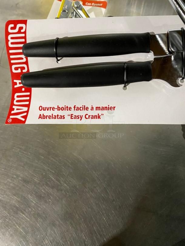 New! Swing-A-Way Commercial Stainless Steel Easy Crank Manual Can Openers! With Black Grip Handle! 2X Your Bid! - Image 5 of 6