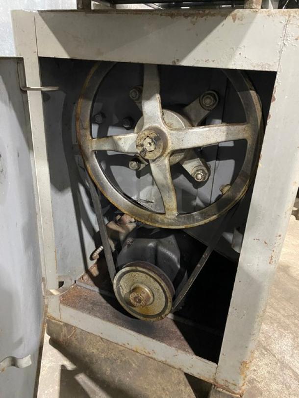 Hobart Commercial Floor Model Vertical Meat Saw! With Stainless Steel Worktop & Band Saw Blades! Model: 5313G SN: 1082037! 230V 1 Phase! On Legs! - Image 8 of 13