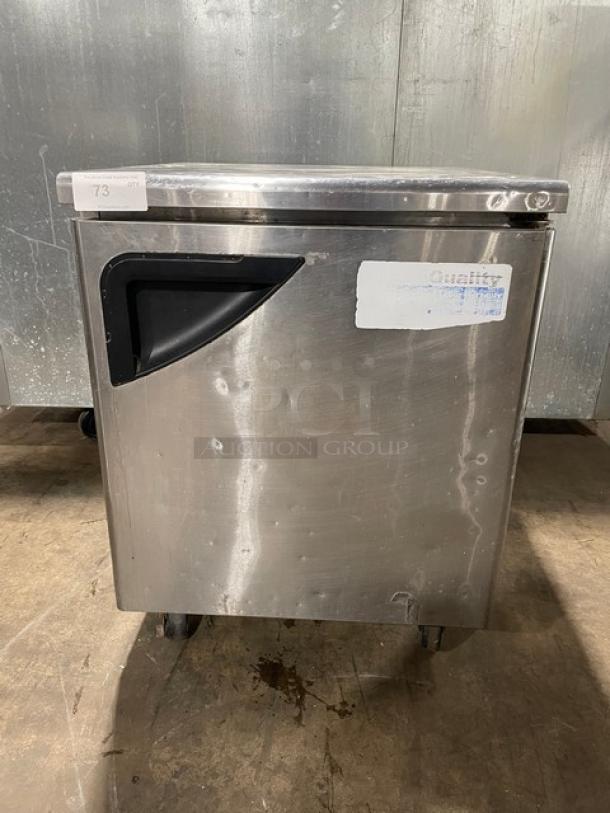 Turbo-Air Super Deluxe Series Commercial Stainless Steel Solid Single Door Undercounter Refrigerator! With Poly Coated Wire Rack! Model: TUR-28SD! 115V 1 Phase! On Casters! - Image 1 of 9