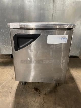 Turbo-Air Super Deluxe Series Commercial Stainless Steel Solid Single Door Undercounter Refrigerator! With Poly Coated Wire Rack! Model: TUR-28SD! 115V 1 Phase! On Casters!