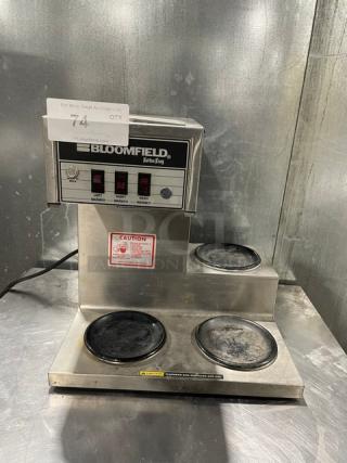 Bloomfield Commercial Stainless Steel Countertop Pour-Over Low-Profile Coffee Brewer! With 3 Warmers & Individual Controls! Model: 8571 SN: 06A01098571! 120V 1 Phase!