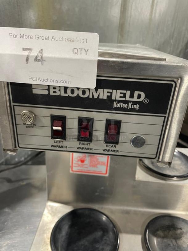 Bloomfield Commercial Stainless Steel Countertop Pour-Over Low-Profile Coffee Brewer! With 3 Warmers & Individual Controls! Model: 8571 SN: 06A01098571! 120V 1 Phase! - Image 6 of 9