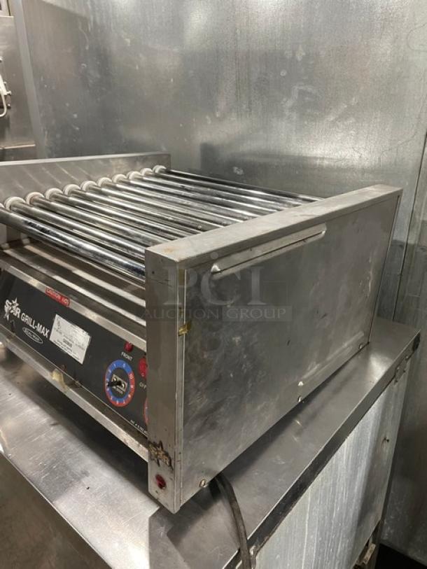 Star Grill-Max Commercial Stainless Steel Electric Powered Countertop 30 Count Hot Dog Roller Grill! With Slanted Chrome Rollers! With Seal-Max Heavy-Duty Roller Bearings & Dual Seals! Model: 30C SN: C3003122! 120V 1 Phase! - Image 2 of 9