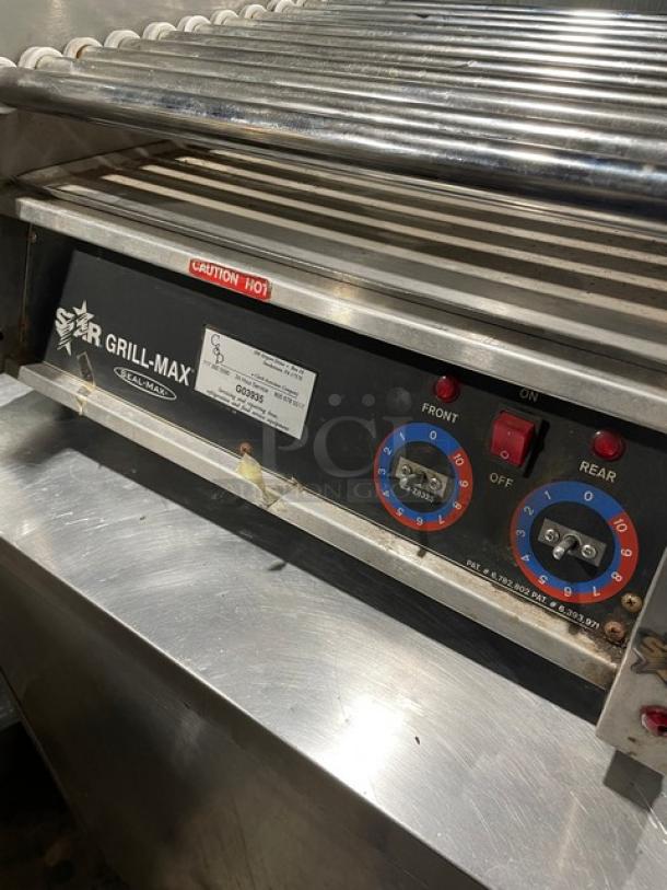 Star Grill-Max Commercial Stainless Steel Electric Powered Countertop 30 Count Hot Dog Roller Grill! With Slanted Chrome Rollers! With Seal-Max Heavy-Duty Roller Bearings & Dual Seals! Model: 30C SN: C3003122! 120V 1 Phase! - Image 6 of 9
