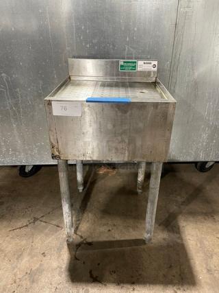 Krowne Commercial Stainless-Steel Free-Standing Underbar Drainboard! With Back Splash! On Legs!