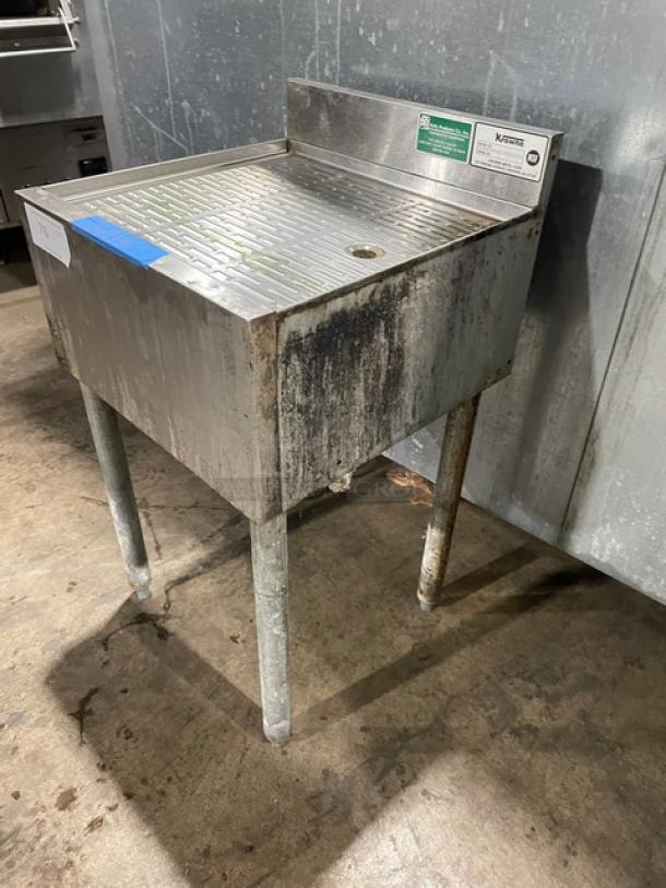 Krowne Commercial Stainless-Steel Free-Standing Underbar Drainboard! With Back Splash! On Legs! - Image 2 of 8