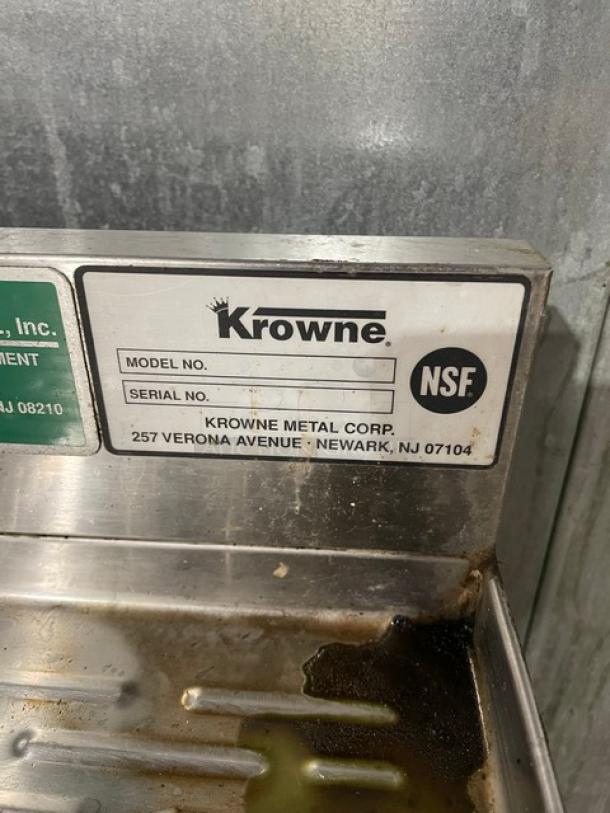 Krowne Commercial Stainless-Steel Free-Standing Underbar Drainboard! With Back Splash! On Legs! - Image 6 of 8