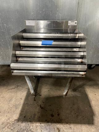 Krowne Commercial Stainless Steel 4 Tier Free-Standing Underbar Liquor Display Rack! With Back & Side Splash! On Legs!