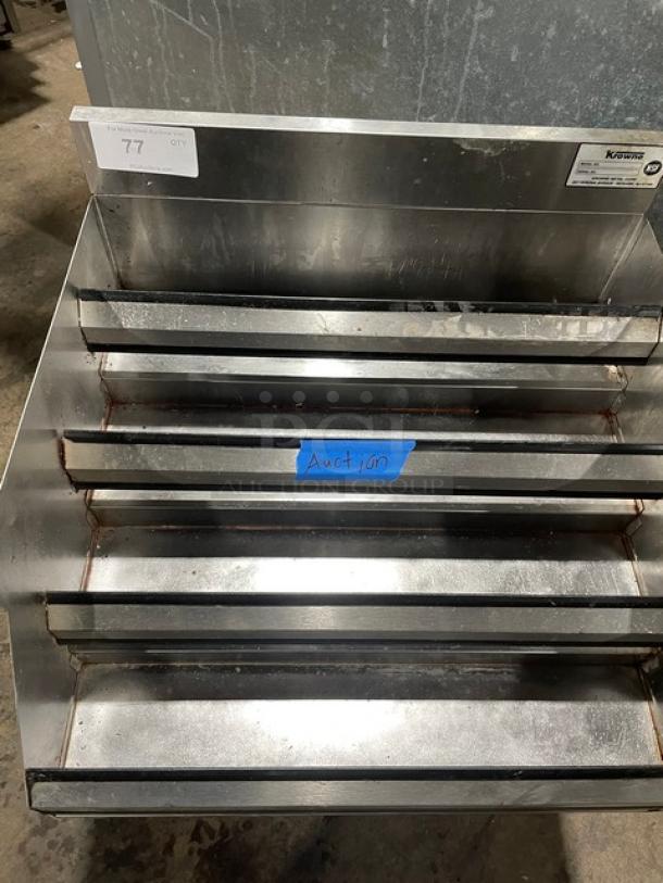 Krowne Commercial Stainless Steel 4 Tier Free-Standing Underbar Liquor Display Rack! With Back & Side Splash! On Legs! - Image 5 of 8