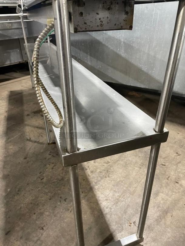 Commercial Stainless Steel Double Overhead Shelf! With Electric Powered Undershelf Food Warming Heat Lamp! With Check/Order Racks! On Brackets! - Image 6 of 10