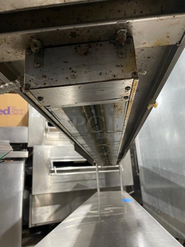 Commercial Stainless Steel Double Overhead Shelf! With Electric Powered Undershelf Food Warming Heat Lamp! With Check/Order Racks! On Brackets! - Image 9 of 10