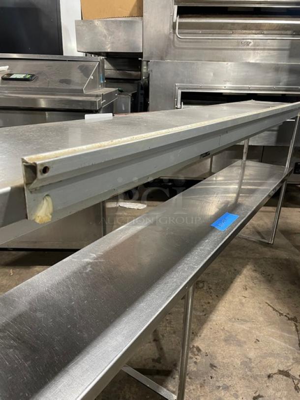 Commercial Stainless Steel Double Overhead Shelf! With Electric Powered Undershelf Food Warming Heat Lamp! With Check/Order Racks! On Brackets! - Image 10 of 10