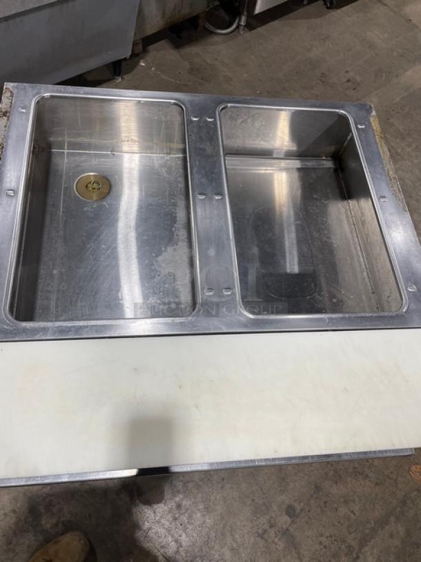 Eagle Group Commercial Stainless Steel Natural Gas Powered Free Standing Two Pan Sealed Well Water Bath Steam Table! With Removable Cutting Board! With Undershelf! Model: ASWT2-NG SN: 1910170002! On Legs! - Image 5 of 12