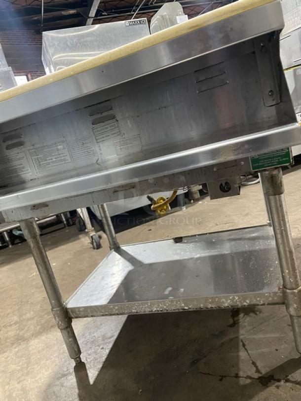 Eagle Group Commercial Stainless Steel Natural Gas Powered Free Standing Two Pan Sealed Well Water Bath Steam Table! With Removable Cutting Board! With Undershelf! Model: ASWT2-NG SN: 1910170002! On Legs! - Image 7 of 12