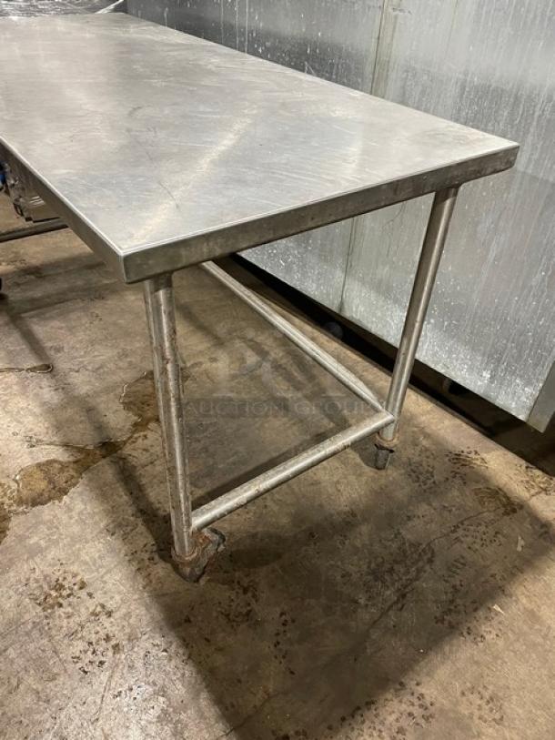 Commercial Stainless Steel Worktop Table! On Casters! - Image 2 of 9