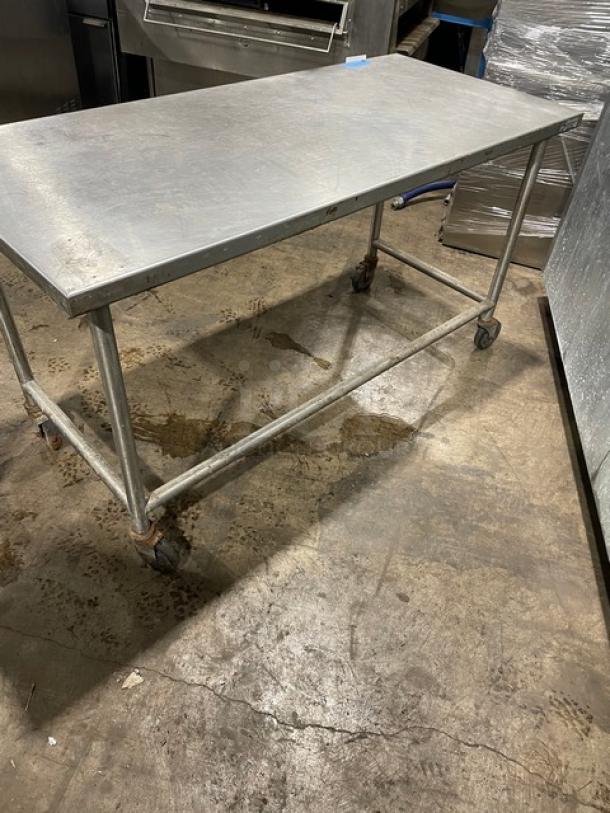 Commercial Stainless Steel Worktop Table! On Casters! - Image 3 of 9