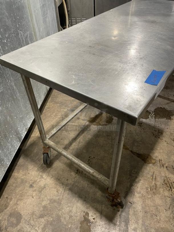 Commercial Stainless Steel Worktop Table! On Casters! - Image 4 of 9