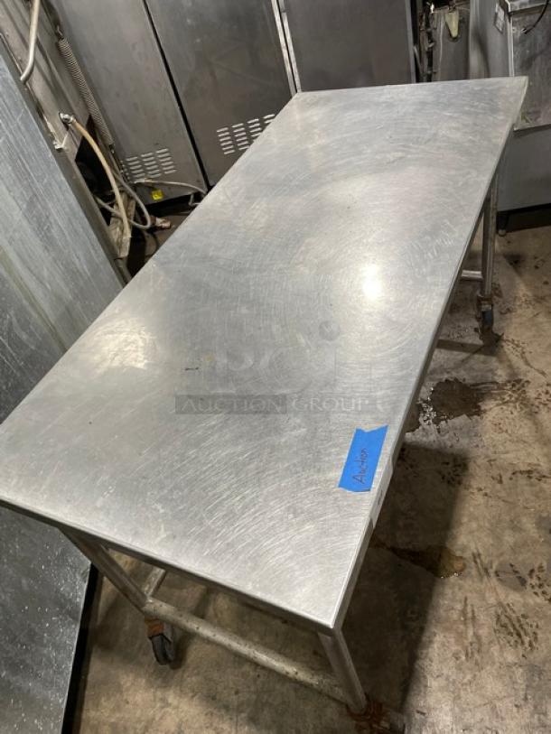 Commercial Stainless Steel Worktop Table! On Casters! - Image 5 of 9