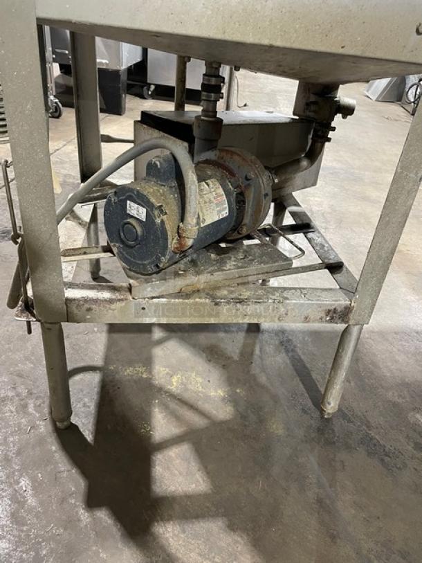 Custom Commercial Stainless Steel Dish Washing Station! With Commercial Heavy Duty Ware Washing Machine! With Full Size Peg Racks! With Left Side Drain Board/Single Bay Sink! With Right Side Drain Board! With Back Splash!  On Legs! All One Money! - Image 12 of 13