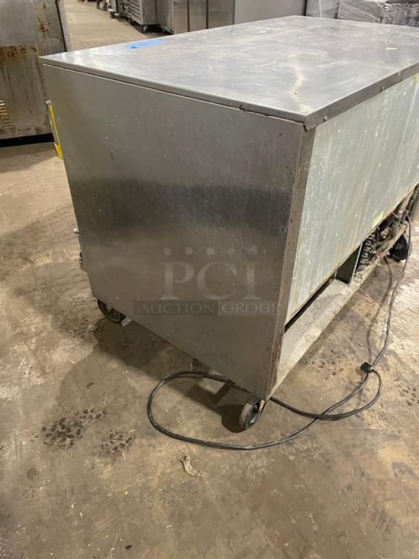 Beverage-Air Commercial Stainless Steel 2 Door Undercounter Refrigerator! With Stainless Steel Worktop! Model: UCR48A SN: 7901764! 115V 1 Phase! On Casters! - Image 4 of 9