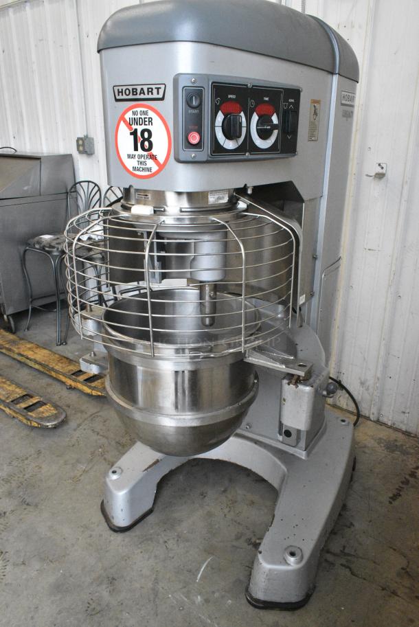 Hobart Legacy HL800 Metal Commercial Floor Style 80 Quart Planetary Dough Mixer w/ Stainless Steel Mixing Bowl, Bowl Guard. 200-240 Volts, 3 Phase. - Image 1 of 8