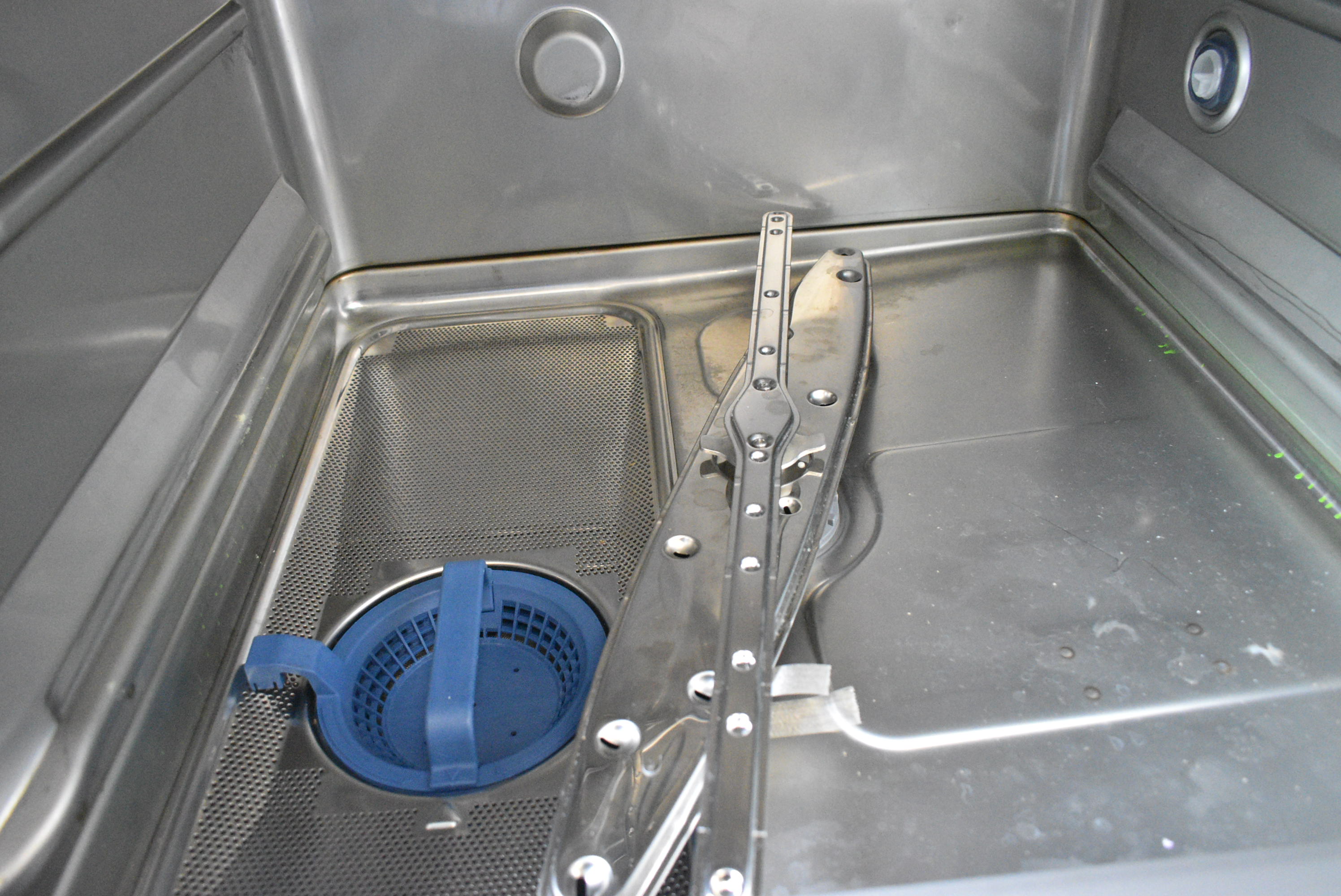 Undercounter dishwasher spray arms showing water distribution system