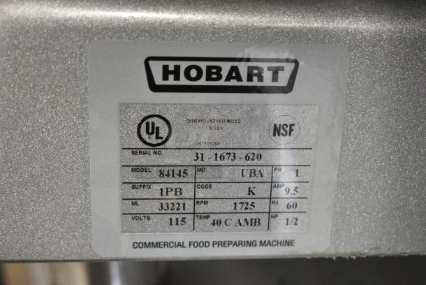 BRAND NEW SCRATCH AND DENT! Hobart 84145 Metal Commercial Countertop #12 Buffalo Chopper w/ S Blade and Power Hub. 115 Volts, 1 Phase. Tested and Working! - Image 7 of 7